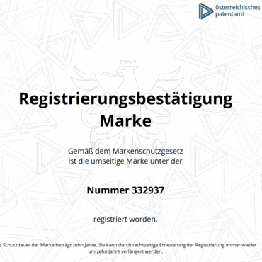 Registrierungsbestätigung Marke